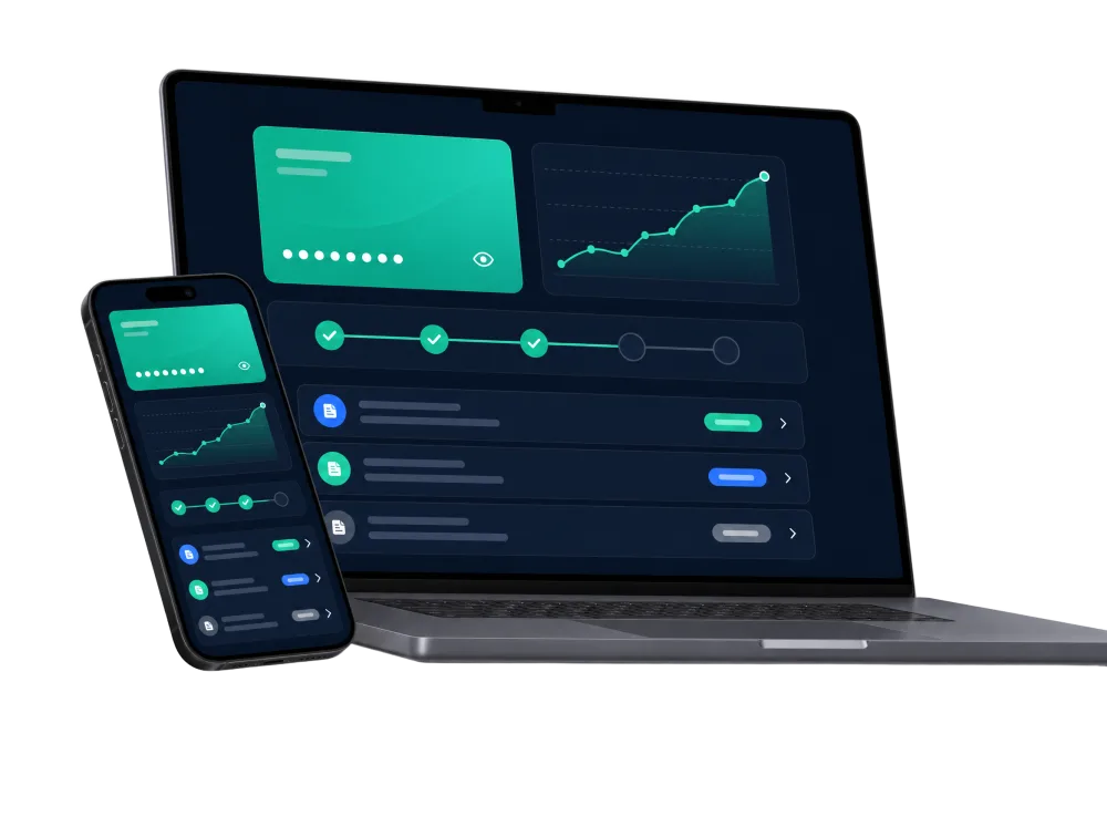 Cashout claim tracker on laptop and phone